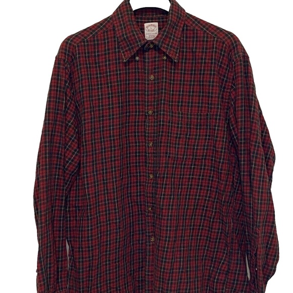 Brooks Brothers Red Plaid Button Down collar Long Sleeve Shirt Men’s Lar… - Picture 1 of 11
